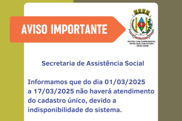 Suspendo atendimento no Cadastro Único