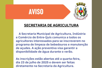 Secretaria de Agricultura realiza cadastro para o programa de limpeza de bebedouros e manutenção de açudes
