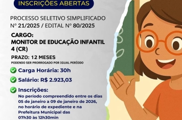 Processo Seletivo Monitor de Educação Infantil