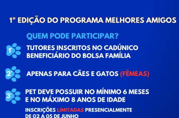 Castração gratuita para cães e gatos 