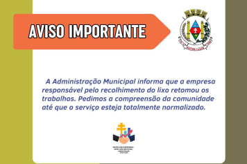 Aviso Importante sobre o recolhimento do lixo