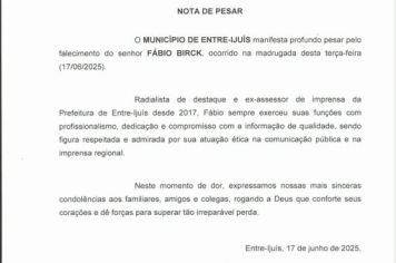 Nota de Pesar pelo Falecimento de Fábio Birck
