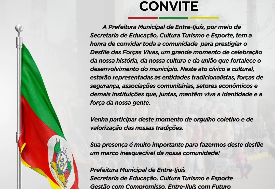 Convite para o Desfile das Forças Vivas