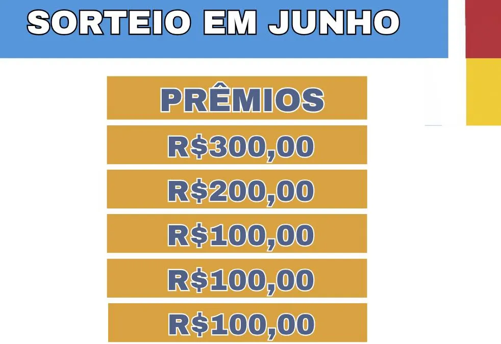 Nota Fiscal premiada terá sorteio de junho