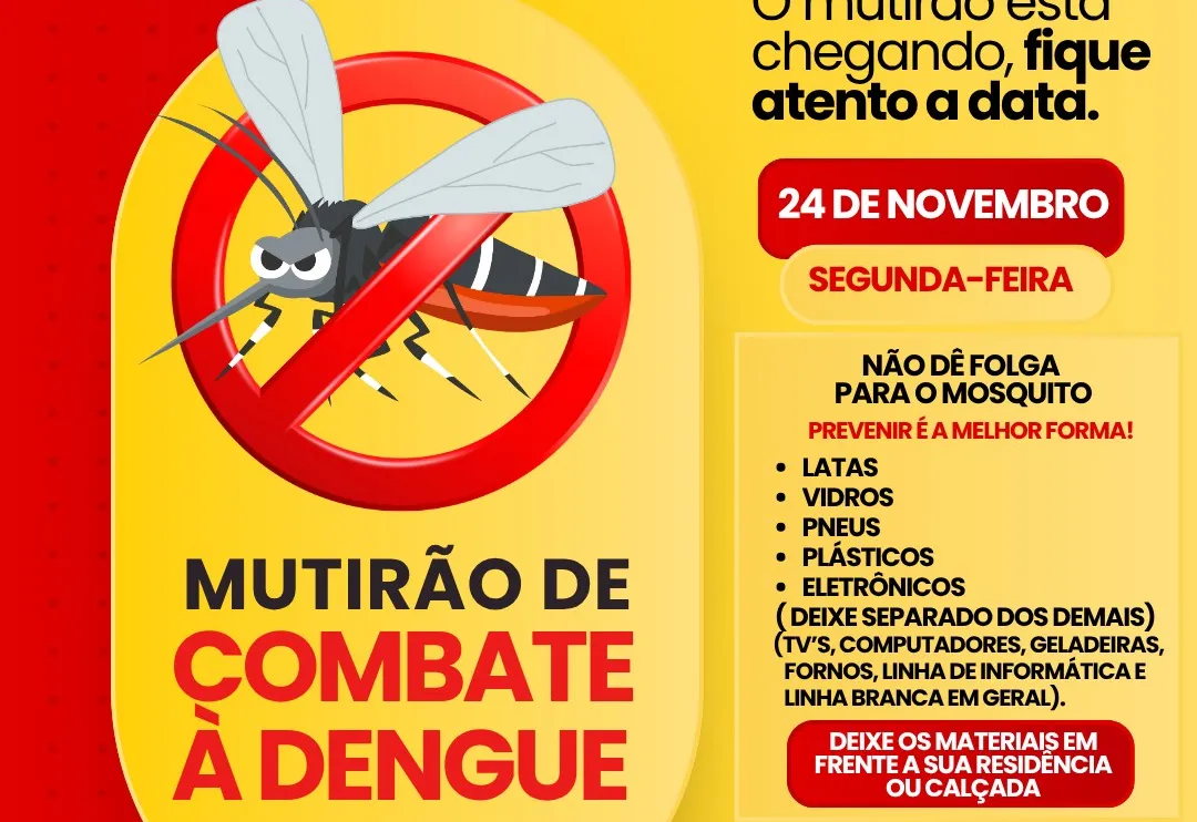 Entre-Ijuís realiza mutirão de combate à dengue no dia 24 de novembro