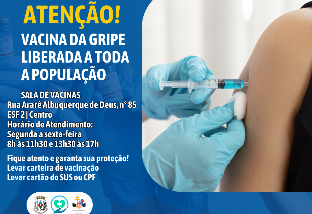 Vacina da gripe está liberada para toda a população