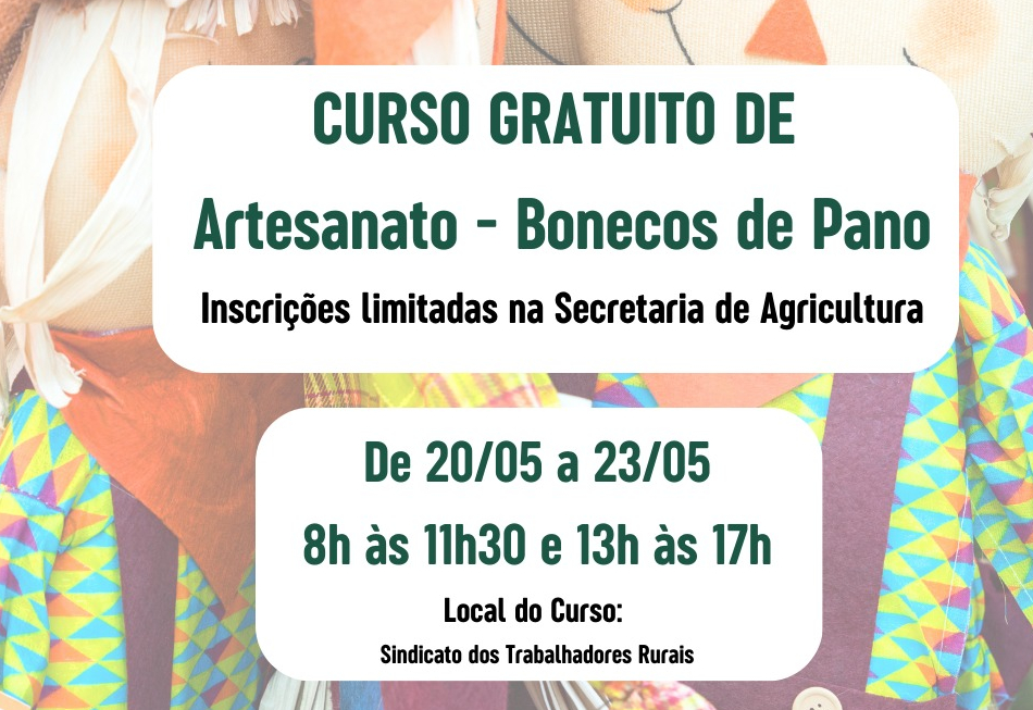 Cursos gratuitos de artesanato e jardinagem 