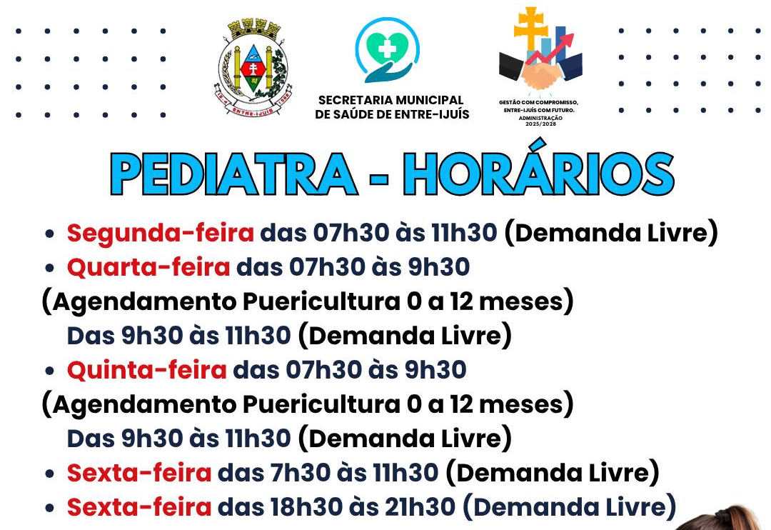 Novos Horários de Pediatra